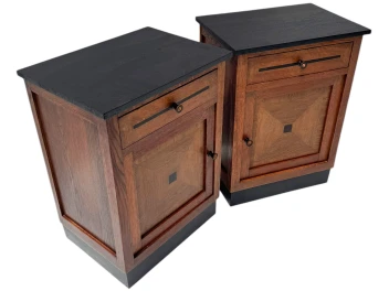 Two Art Deco Modernist Nightstands or Bedside Tables, 1920s